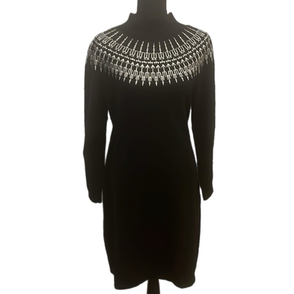 Talbots fair isle mock turtleneck sweater dress - Picture 5 of 6